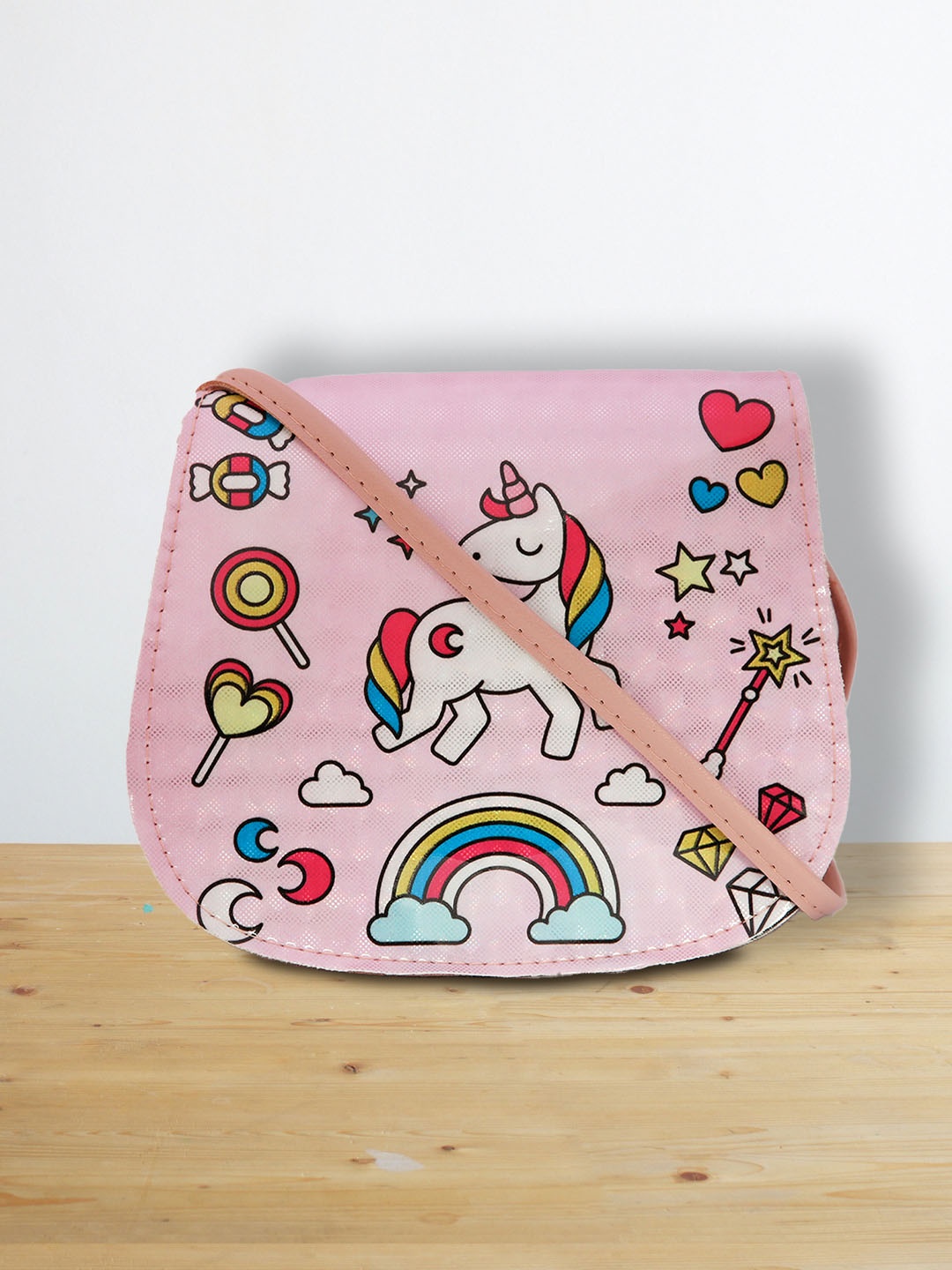 

POPLINS Multicoloured PU Structured Sling Bag with Applique, Multi
