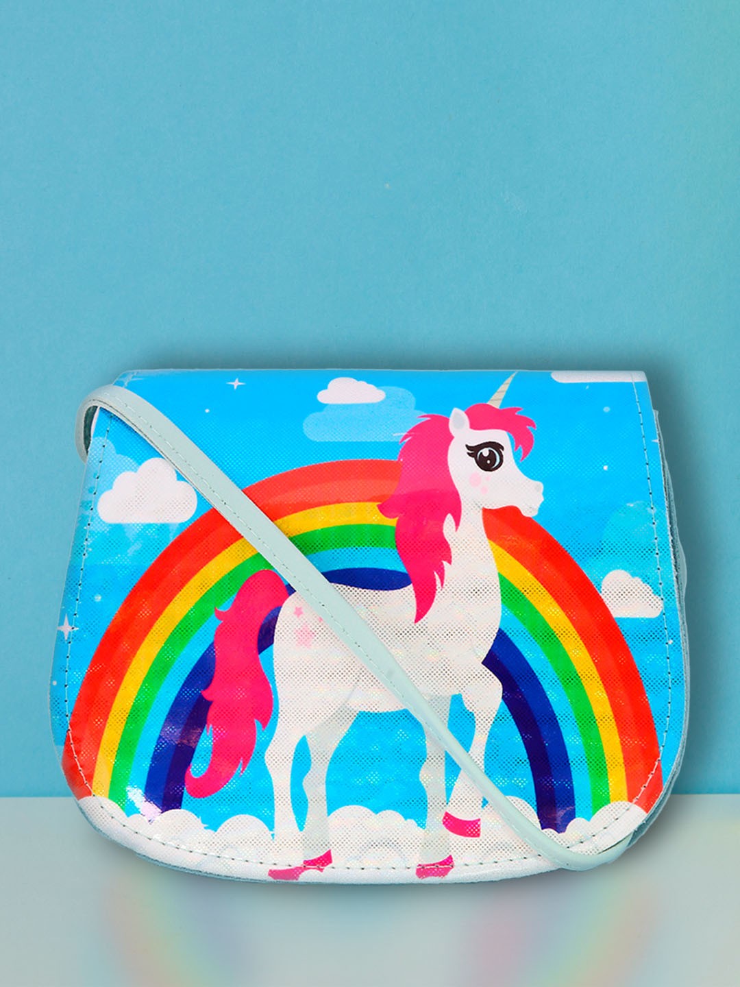 

POPLINS Multicoloured Printed PU Shopper Sling Bag with Applique, Multi