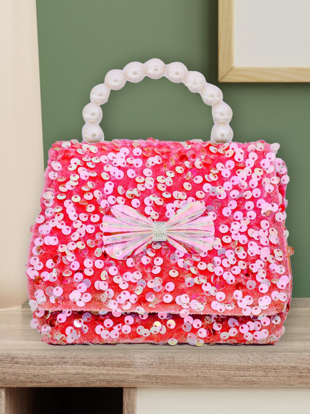 

POPLINS Pink Floral Suede Shopper Sling Bag