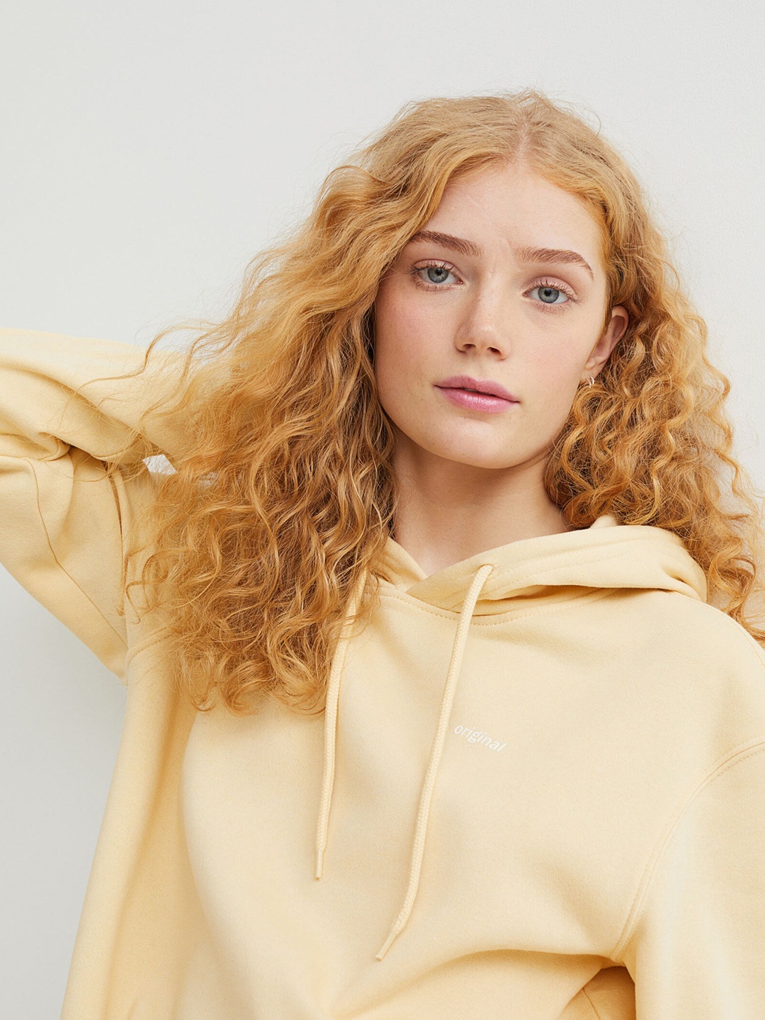 

H&M Women Yellow Hoodie