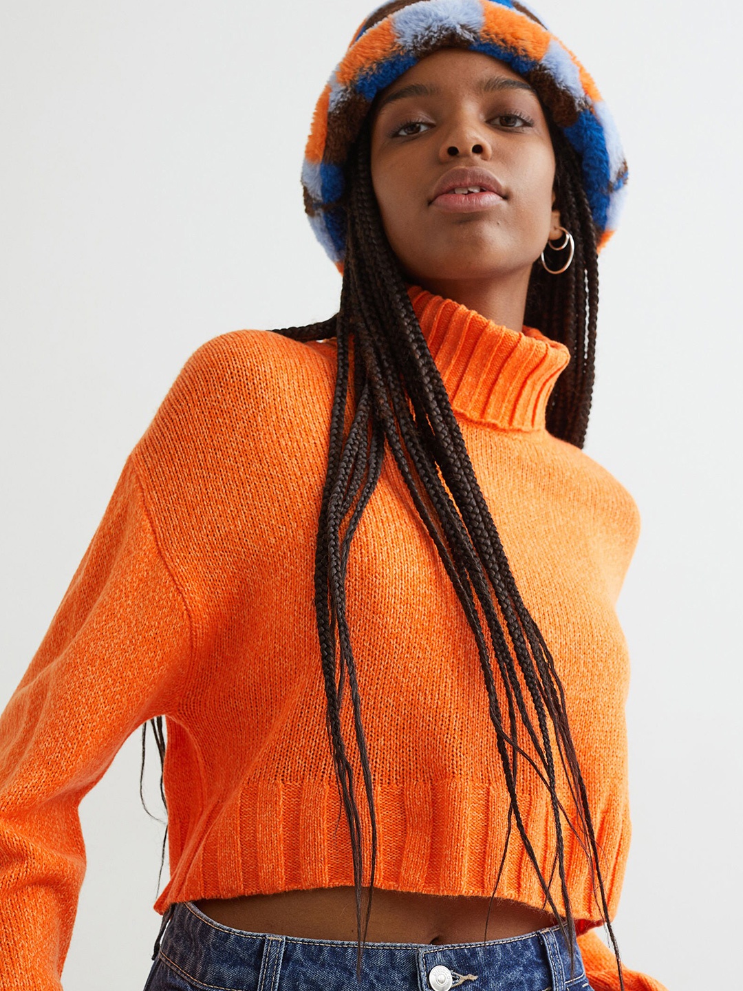 

H&M Women Orange Polo-Neck Jumper