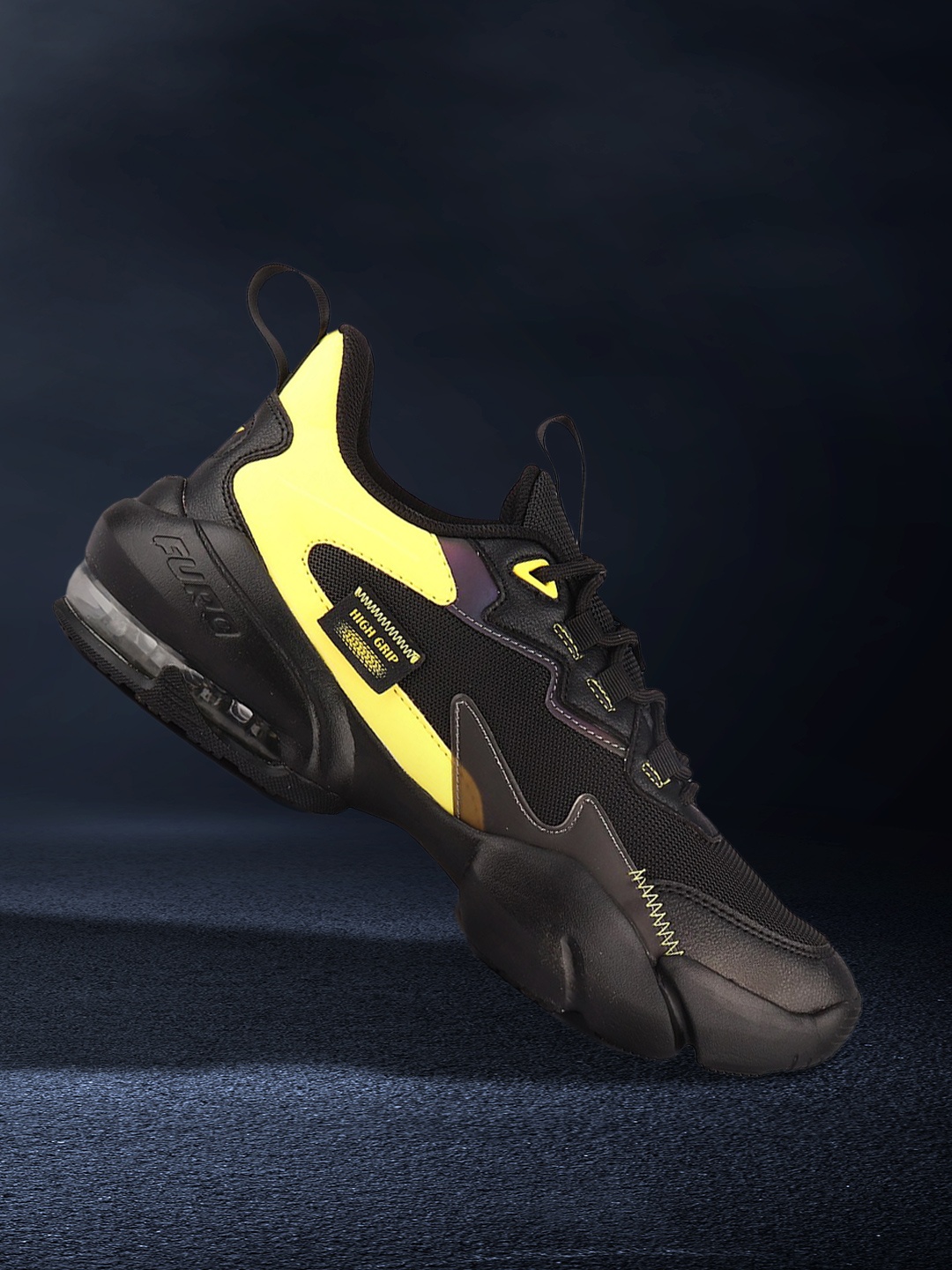 

FURO by Red Chief Men Yellow Mesh Running Non-Marking Shoes