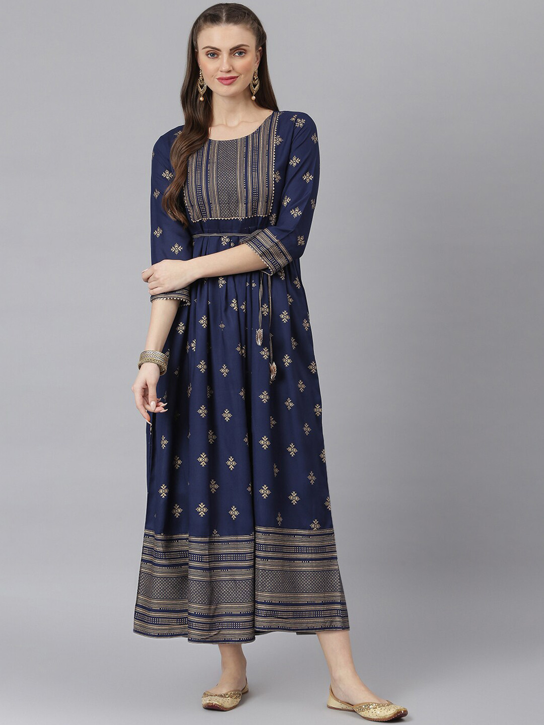 

Stylum Women Blue Ethnic Motifs Printed Anarkali Kurta