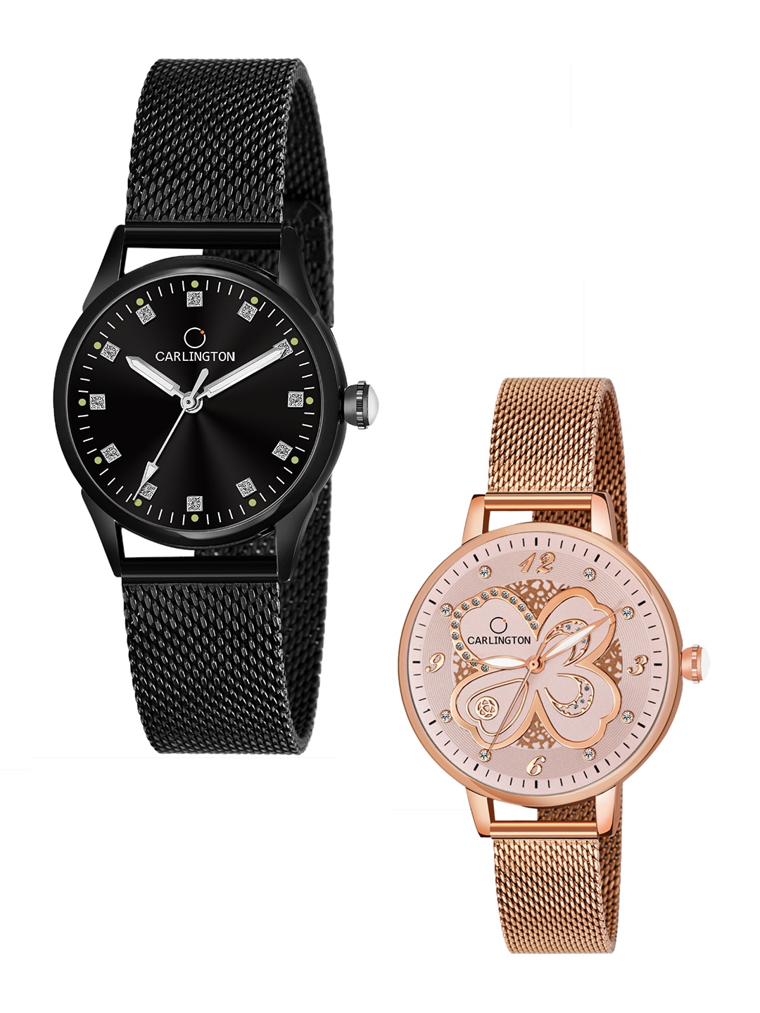

CARLINGTON Women Multicoloured Embellished Dial & Multicoloured Stainless Steel Bracelet Style Straps Watch, Multi