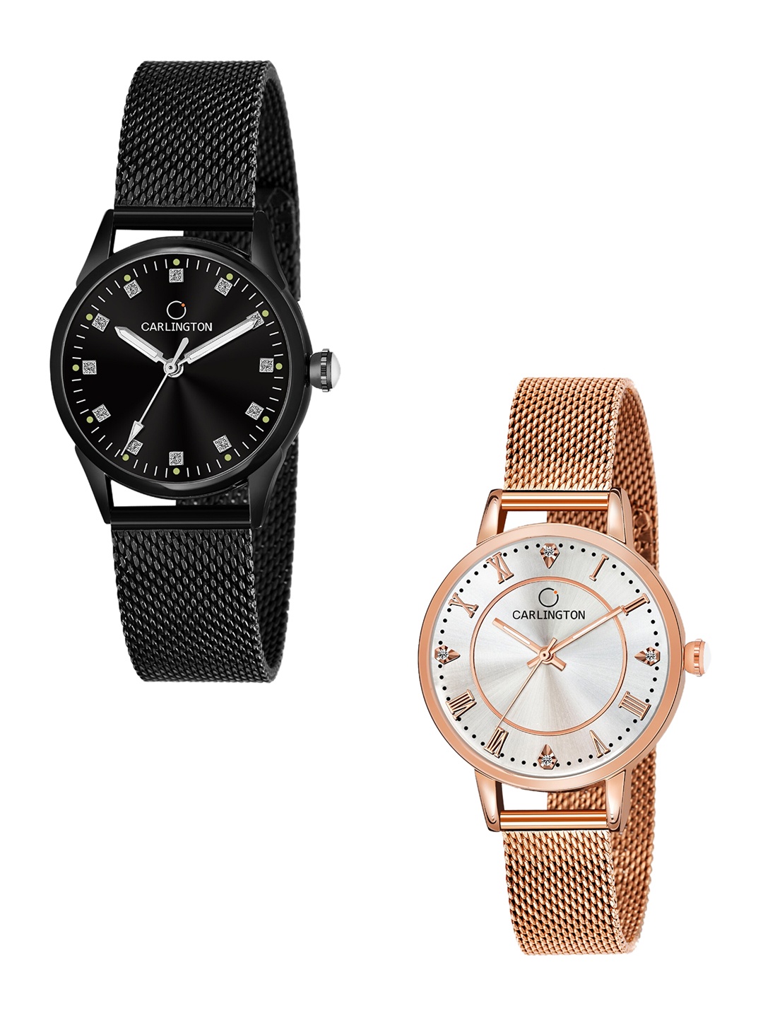 

CARLINGTON Woman Pack of Multicoloured Dial & Multicoloured Bracelet Style Straps Watch, Multi