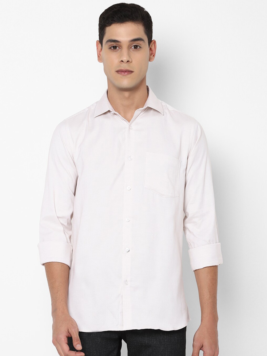 

Allen Solly Men Off White Slim Fit Pure Cotton Casual Shirt