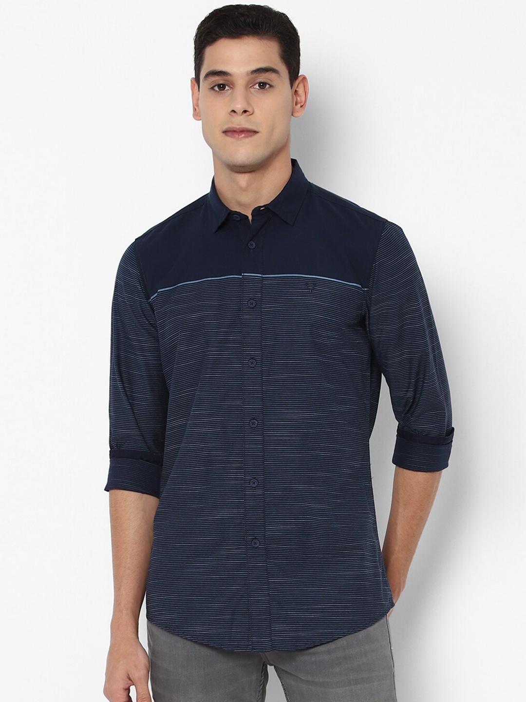 

Allen Solly Sport Men Navy Blue Printed Casual Shirt