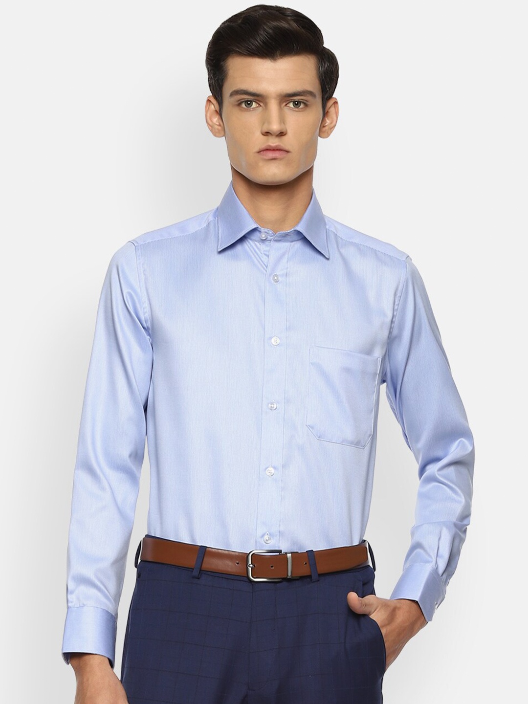 

Louis Philippe Men Blue Pure Cotton Formal Shirt