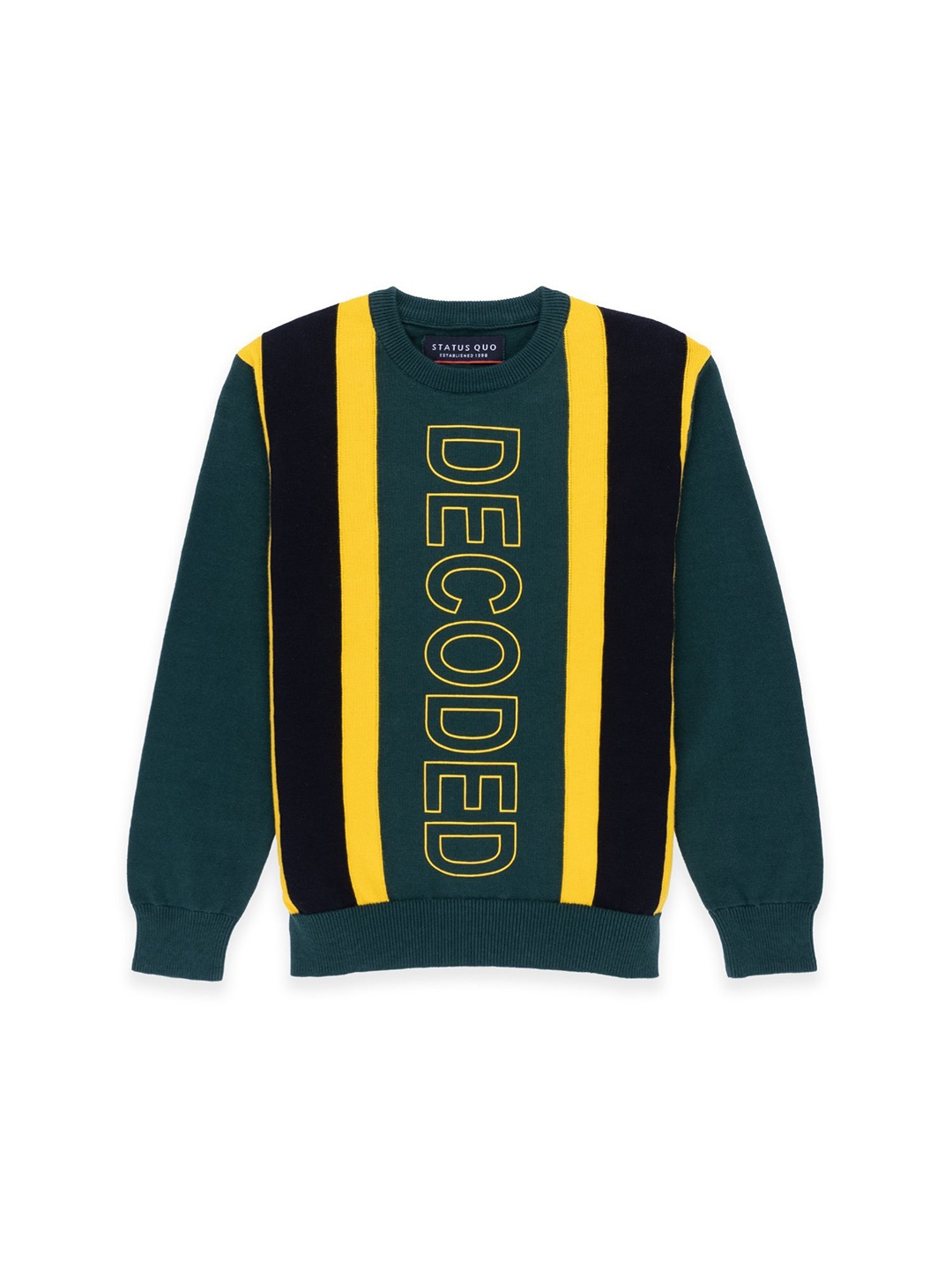 

Status Quo Boys Green & Yellow Striped Cotton Pullover