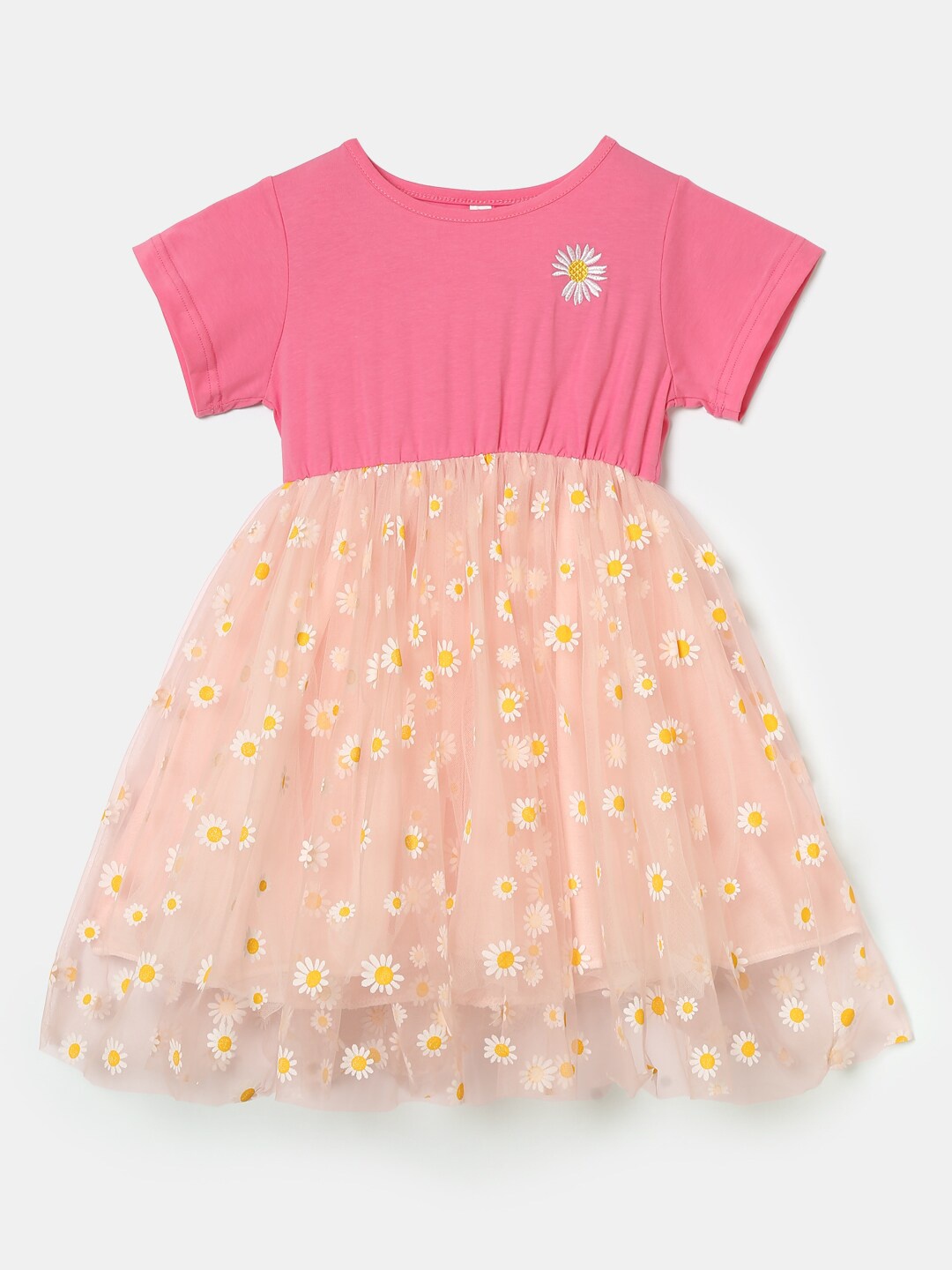 

Hopscotch Girls Pink Solid Fit & Flare Dress