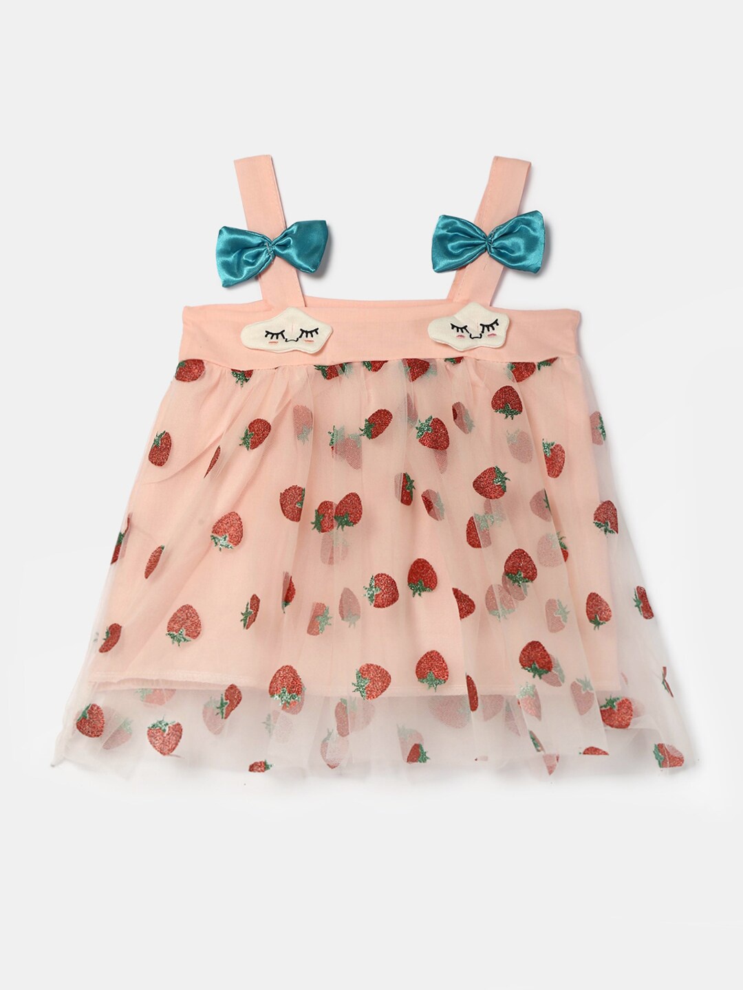 

Hopscotch Girls Pink & Red A-Line Bow Detail Dress