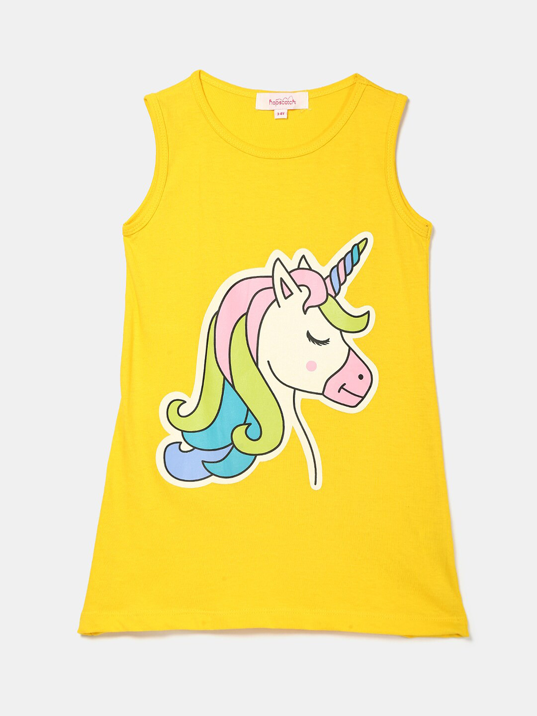 

Hopscotch Girls Yellow Unicorn A-Line Dress