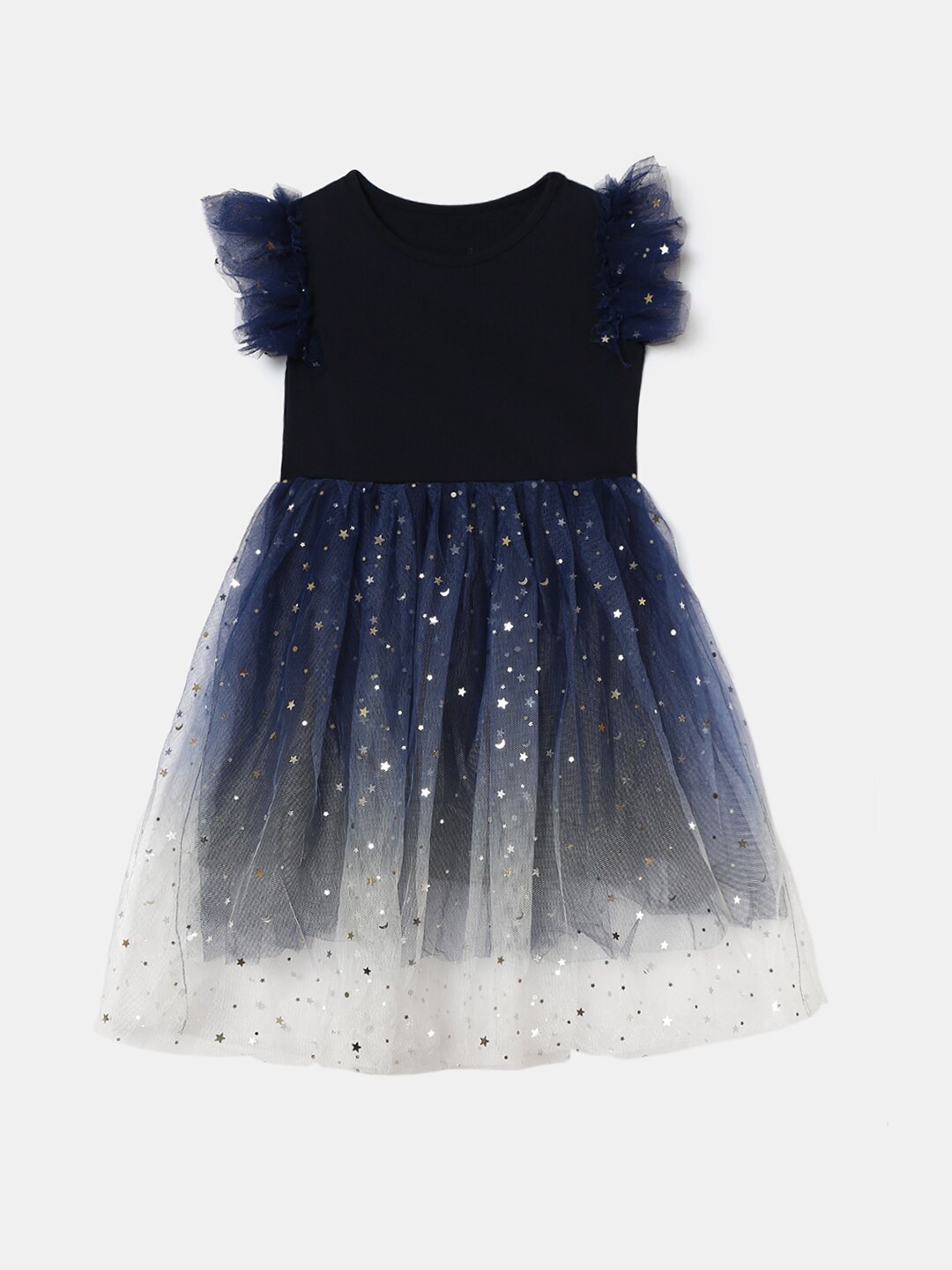 

Hopscotch Blue & White Embellished Dress