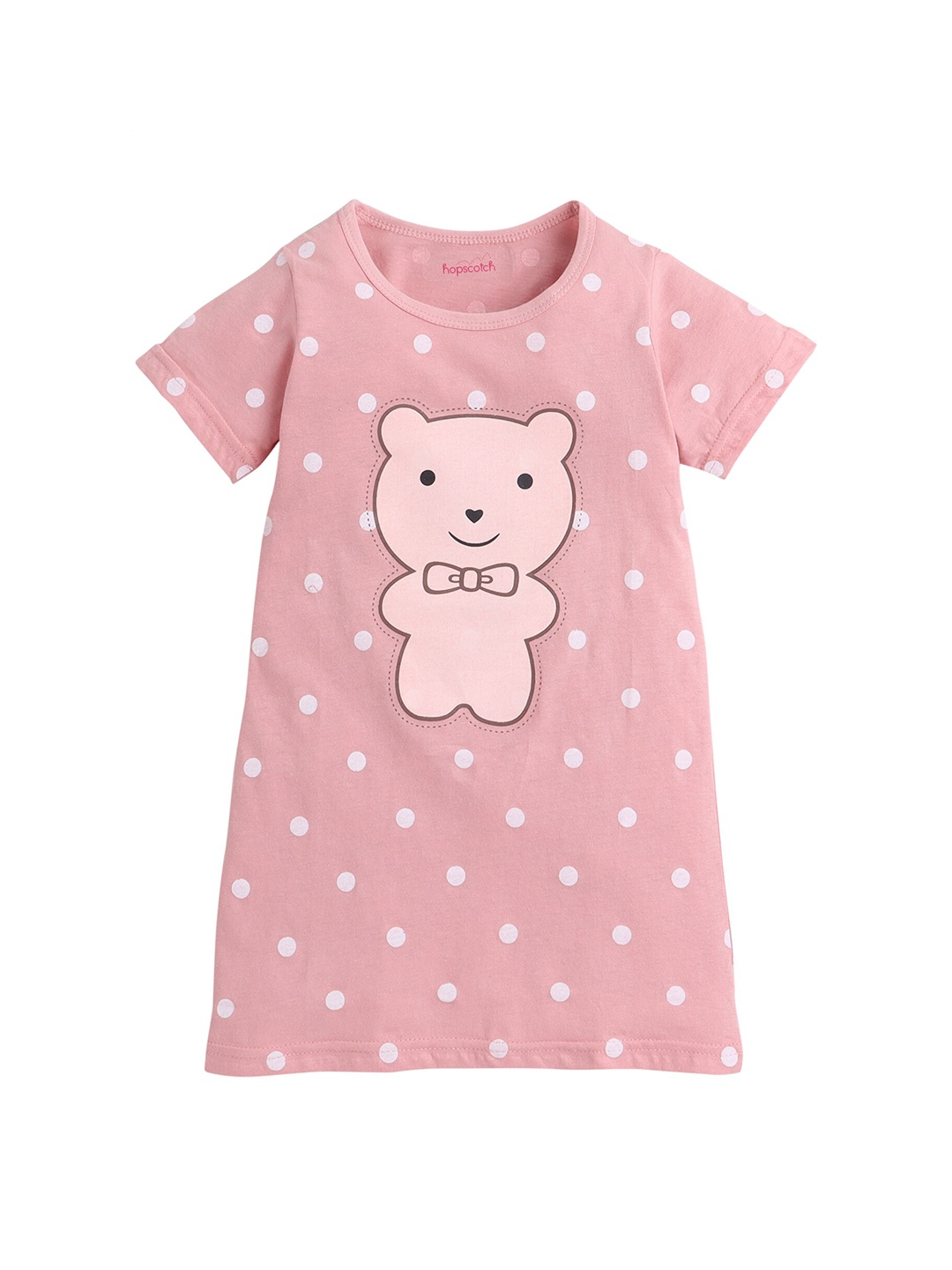 

Hopscotch Girls Pink Printed Nightdress