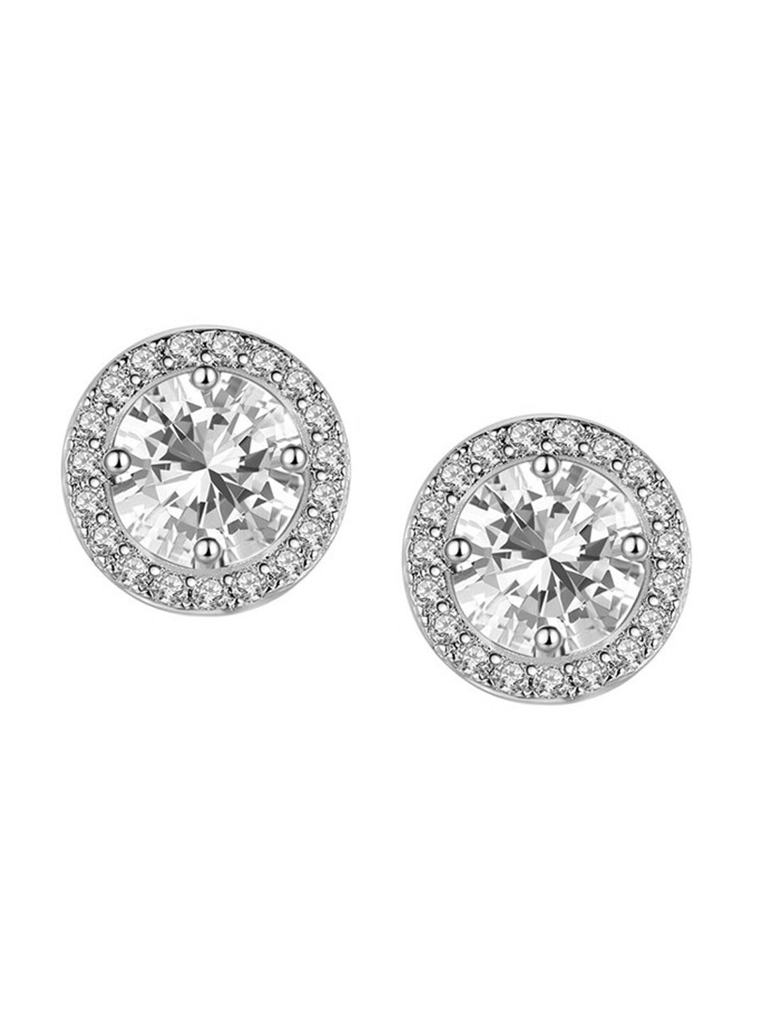 

OOMPH Silver-Toned Square Studs Earrings
