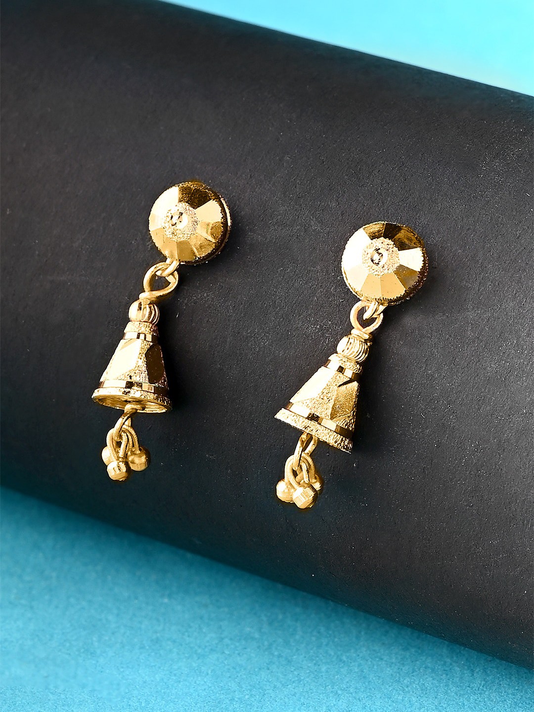 

Voylla Gold-Toned Geometric Drop Earrings