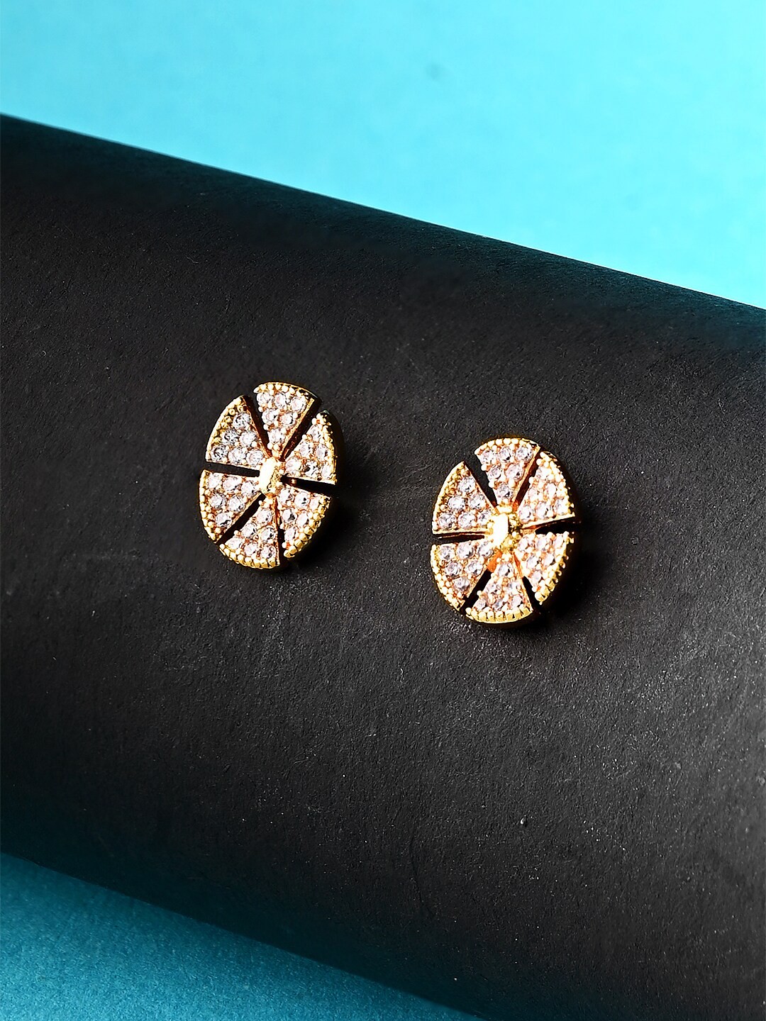 

Voylla Gold-Toned Geometric Studs Earrings