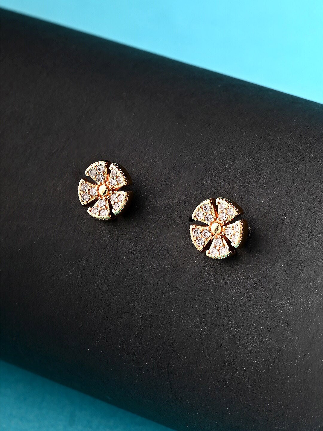 

Voylla Gold-Toned Geometric Studs Earrings