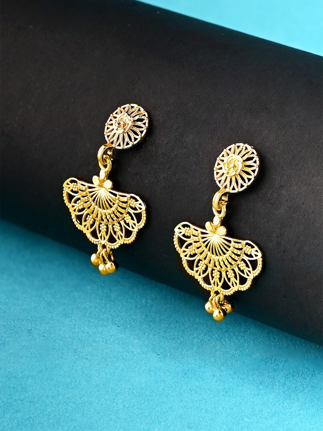 

Voylla Gold-Toned Geometric Drop Earrings