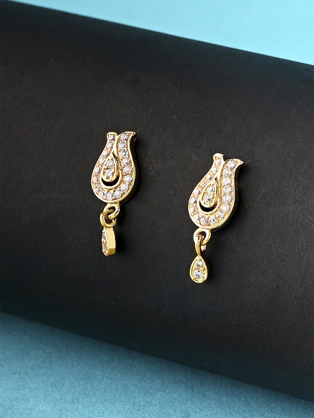 

Studio Voylla Gold-Toned Geometric Drop Earrings
