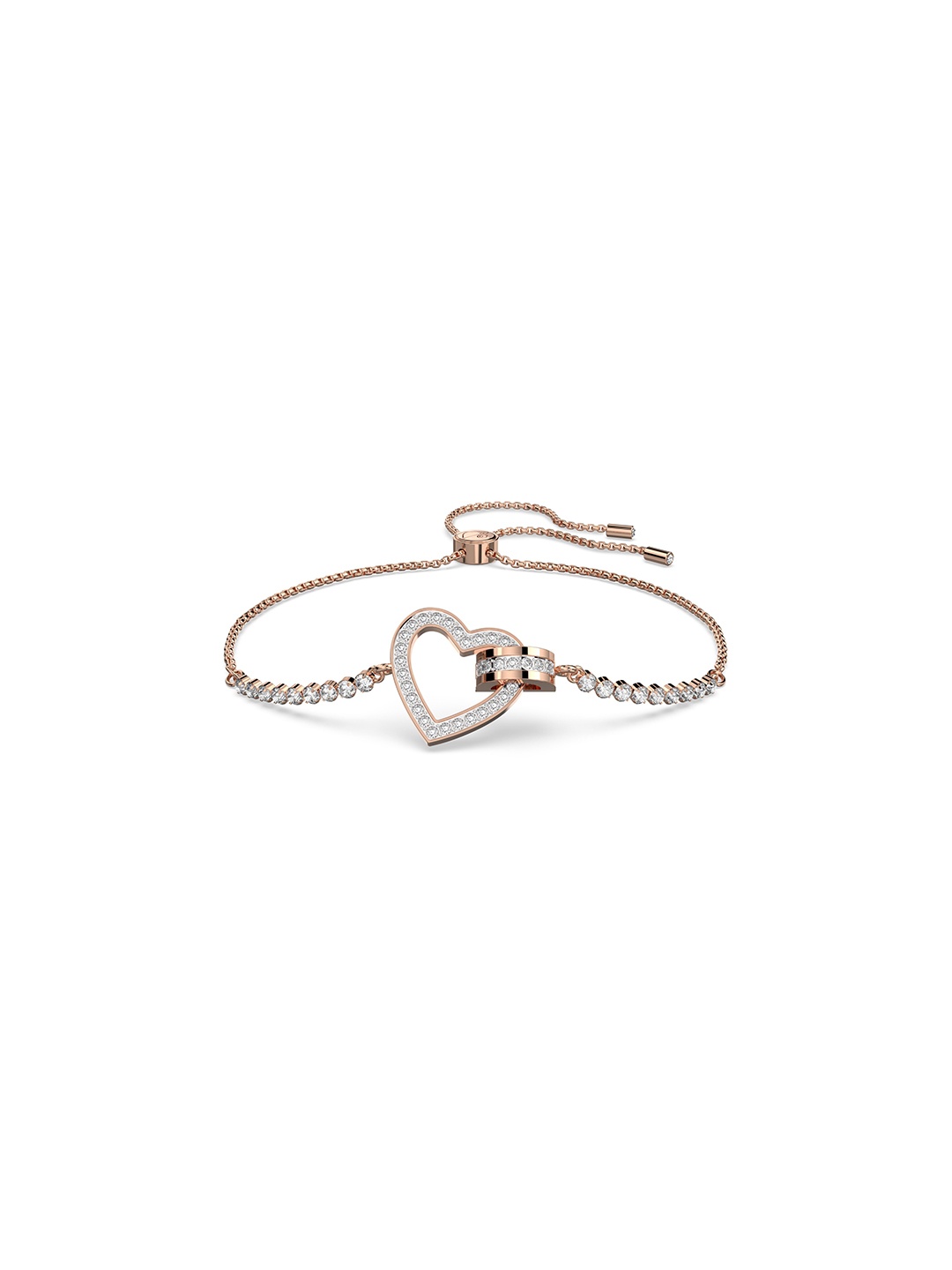 

SWAROVSKI Women White Crystals Rose Gold-Plated Wraparound Bracelet