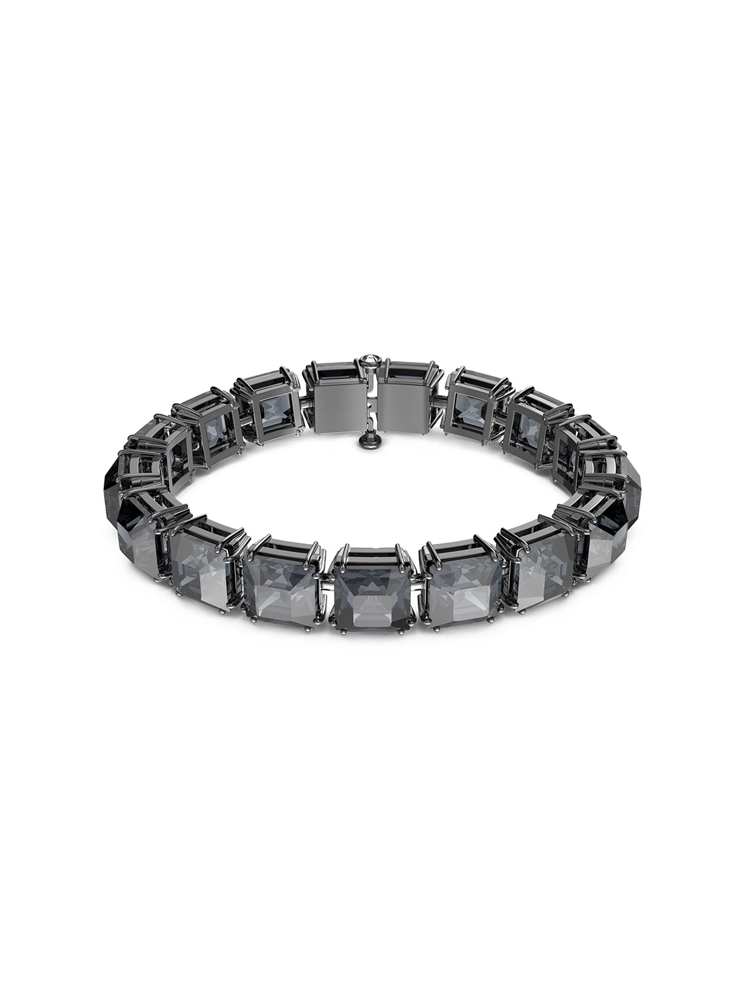 

SWAROVSKI Women Grey Crystals Rhodium-Plated Wraparound Bracelet