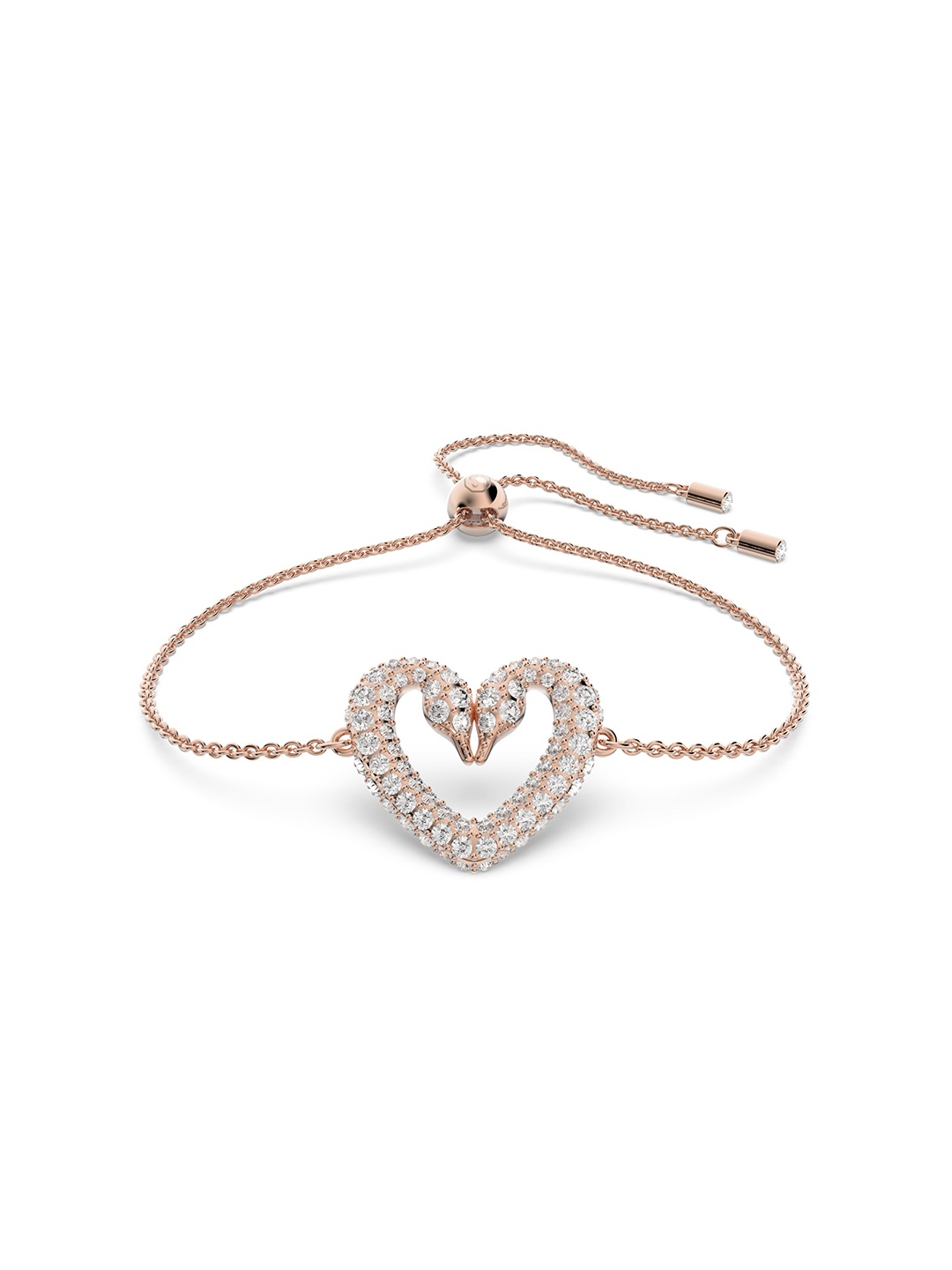 

SWAROVSKI Women White & Gold-Toned Crystals Rose Gold-Plated Cuff Bracelet