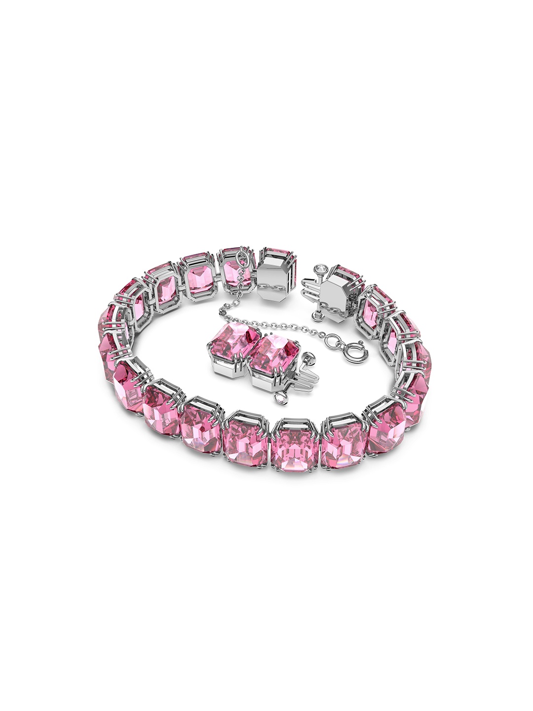 

SWAROVSKI Women Pink Crystals Rhodium-Plated Wraparound Bracelet