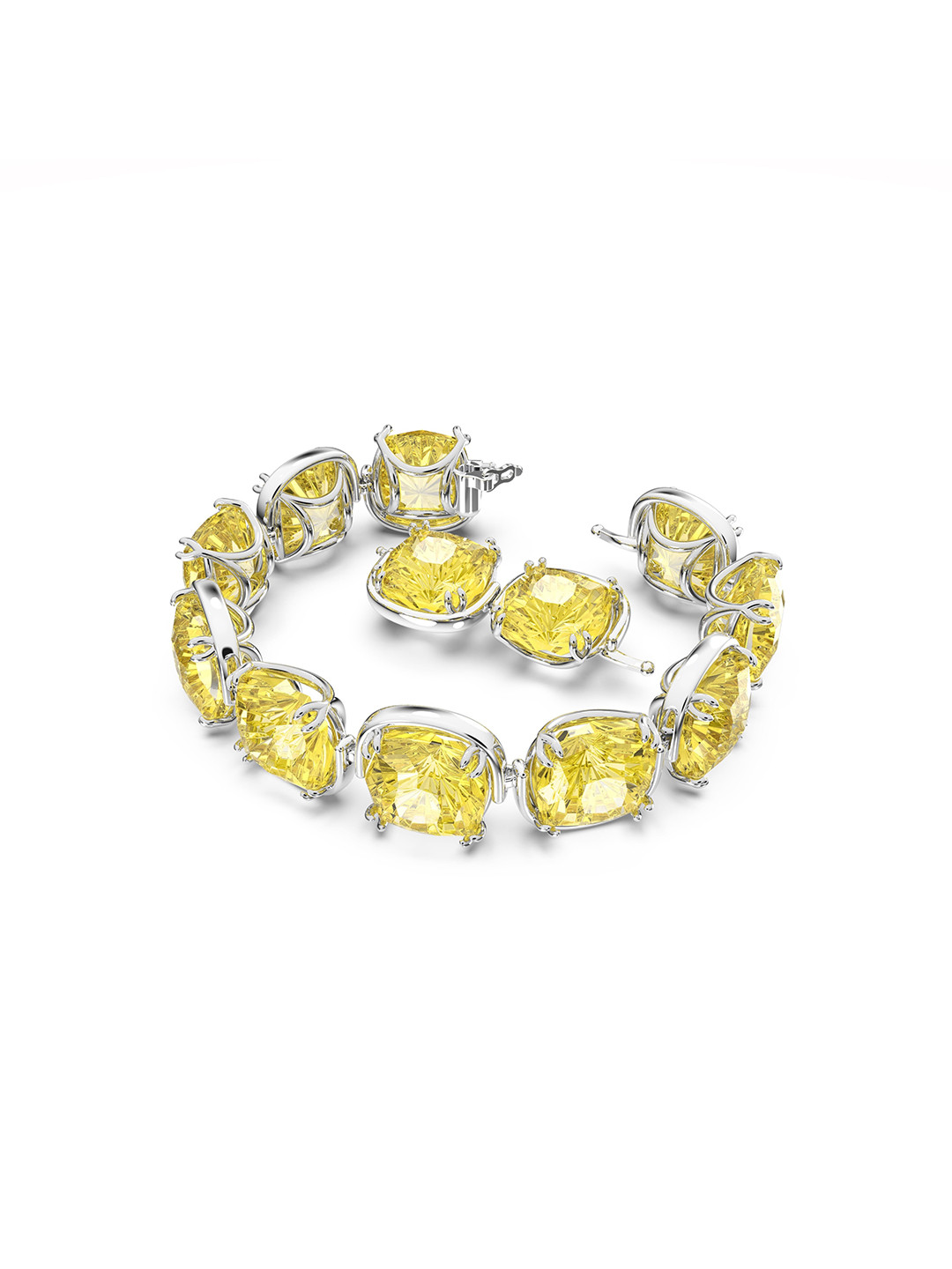 

SWAROVSKI Women Yellow Crystals Rhodium-Plated Cuff Bracelet