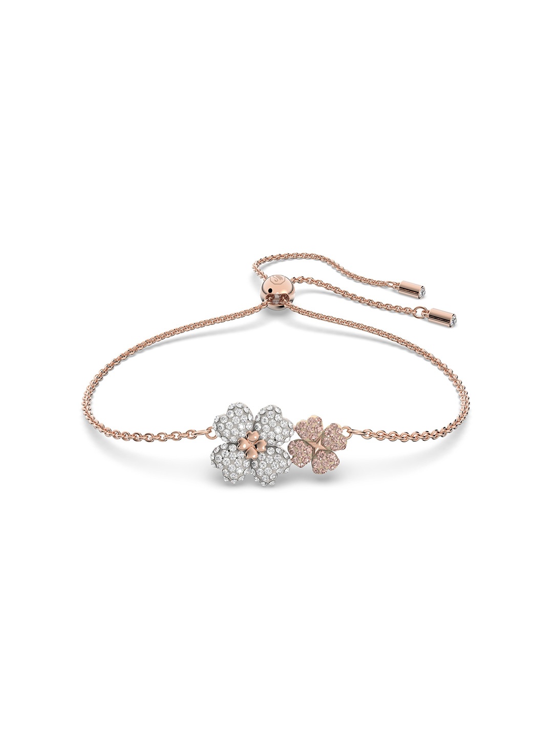 

SWAROVSKI Women Pink Crystals Rose Gold-Plated Charm Bracelet