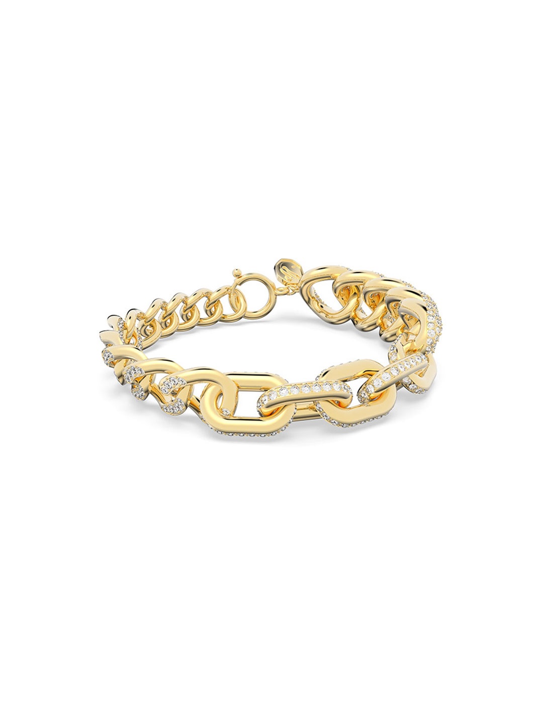

SWAROVSKI Women Gold-Toned & White Crystals Gold-Plated Link Bracelet