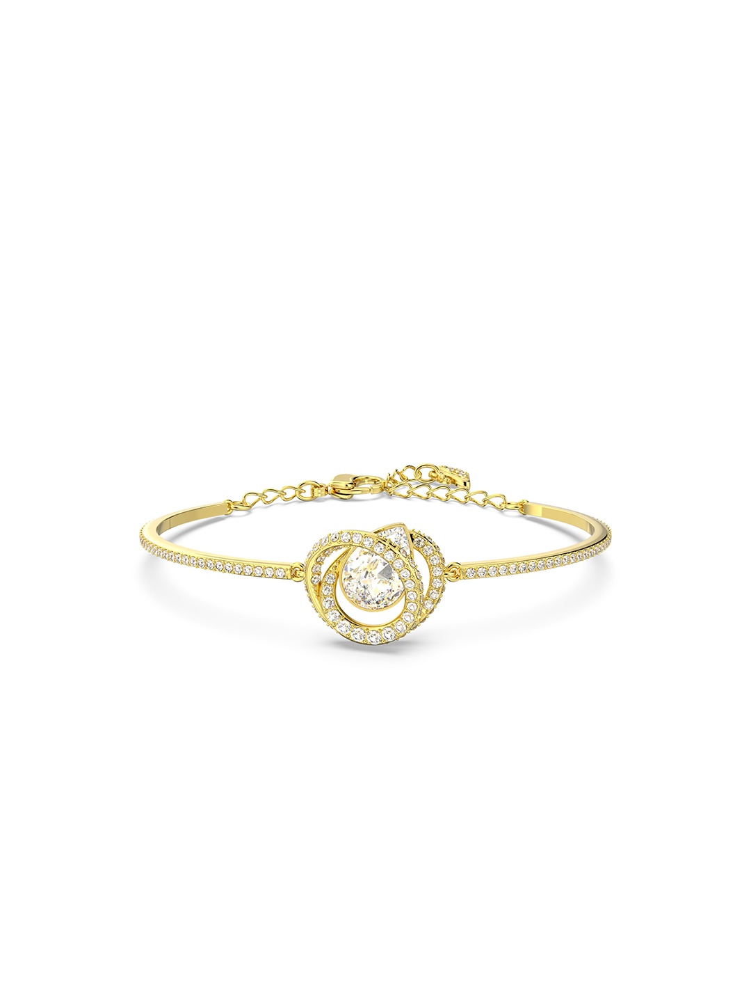 

SWAROVSKI Women Gold-Toned & White Crystals Gold-Plated Wraparound Bracelet