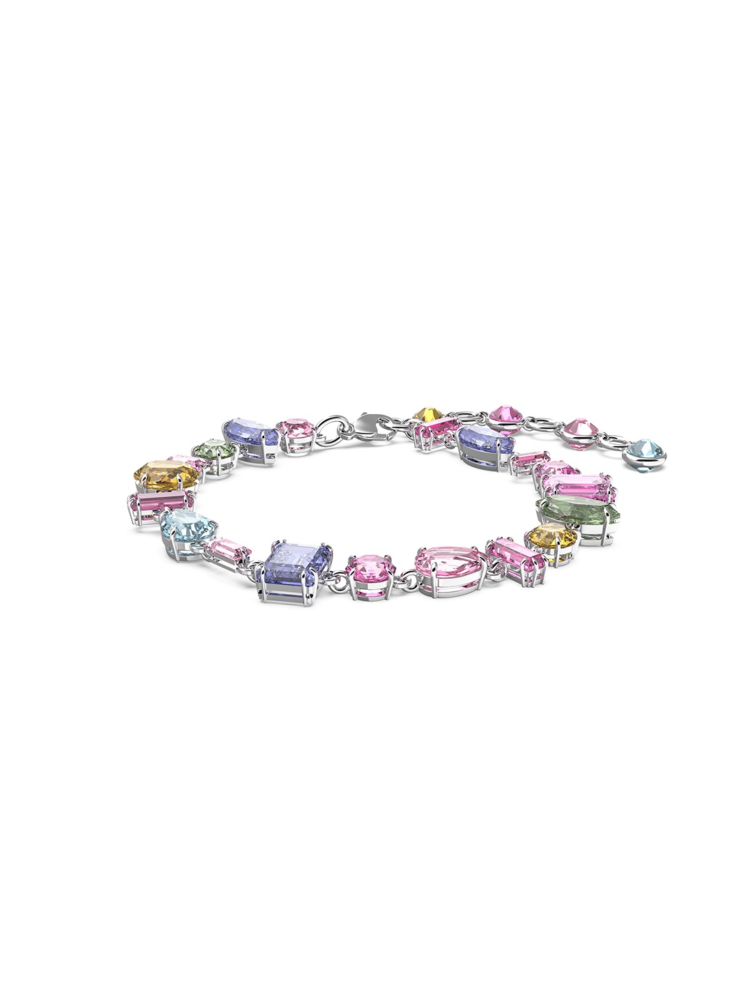 

SWAROVSKI Women Blue & Pink Crystals Rhodium-Plated Charm Bracelet