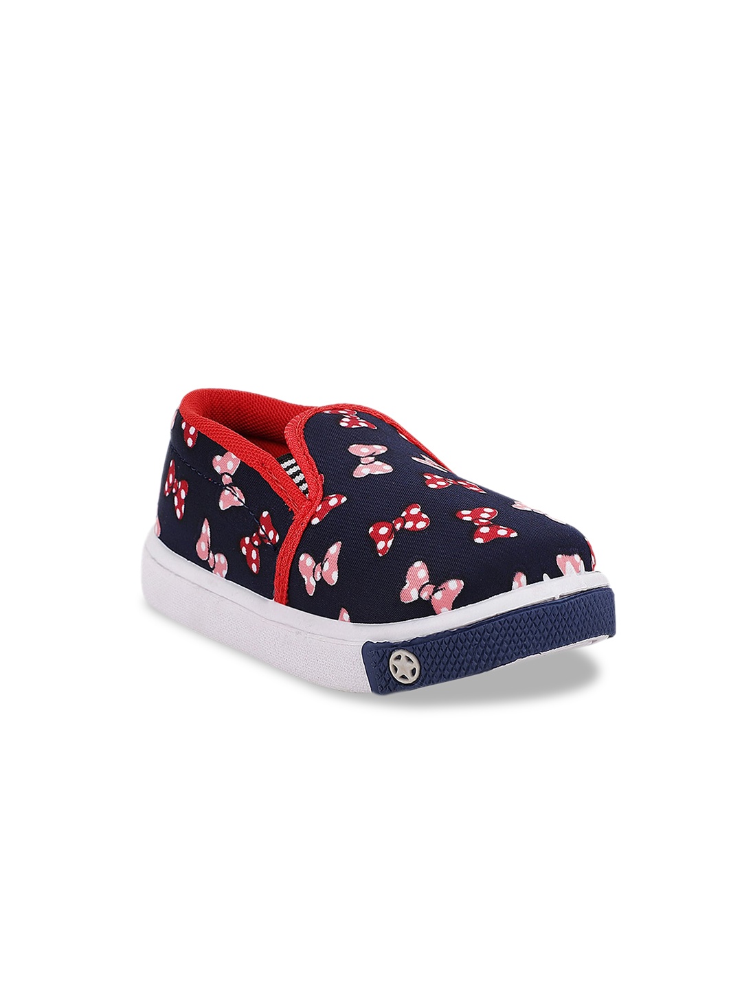 

NEOBABY Kids Red & Blue Butterfly Printed Slip-On Sneakers