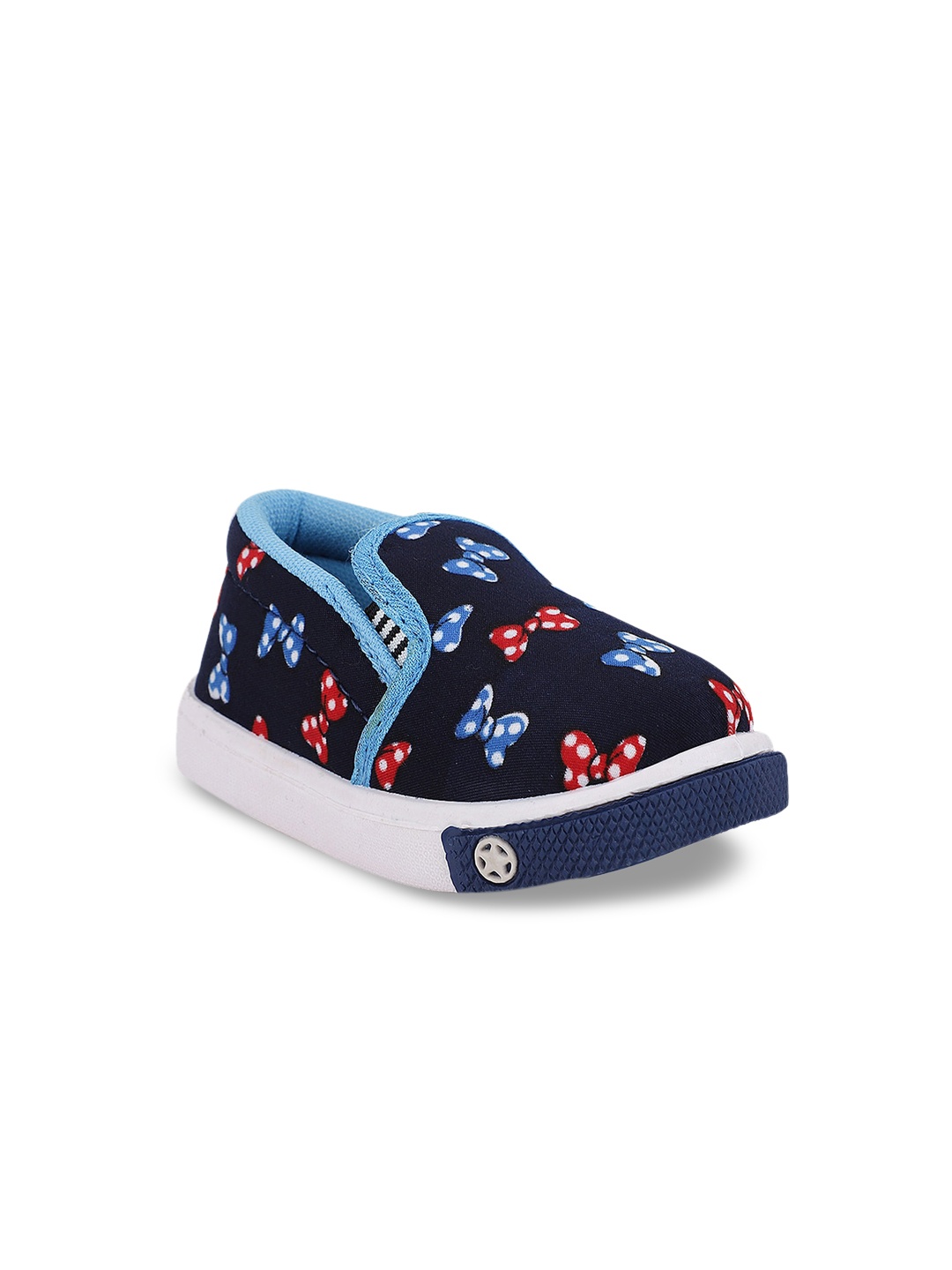 

NEOBABY Kids Blue Printed Slip-On Sneakers