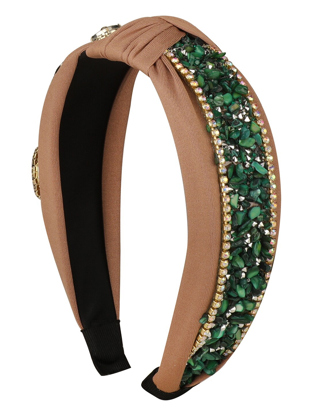 

Vembley Women Brown & Green Embellished Hairband