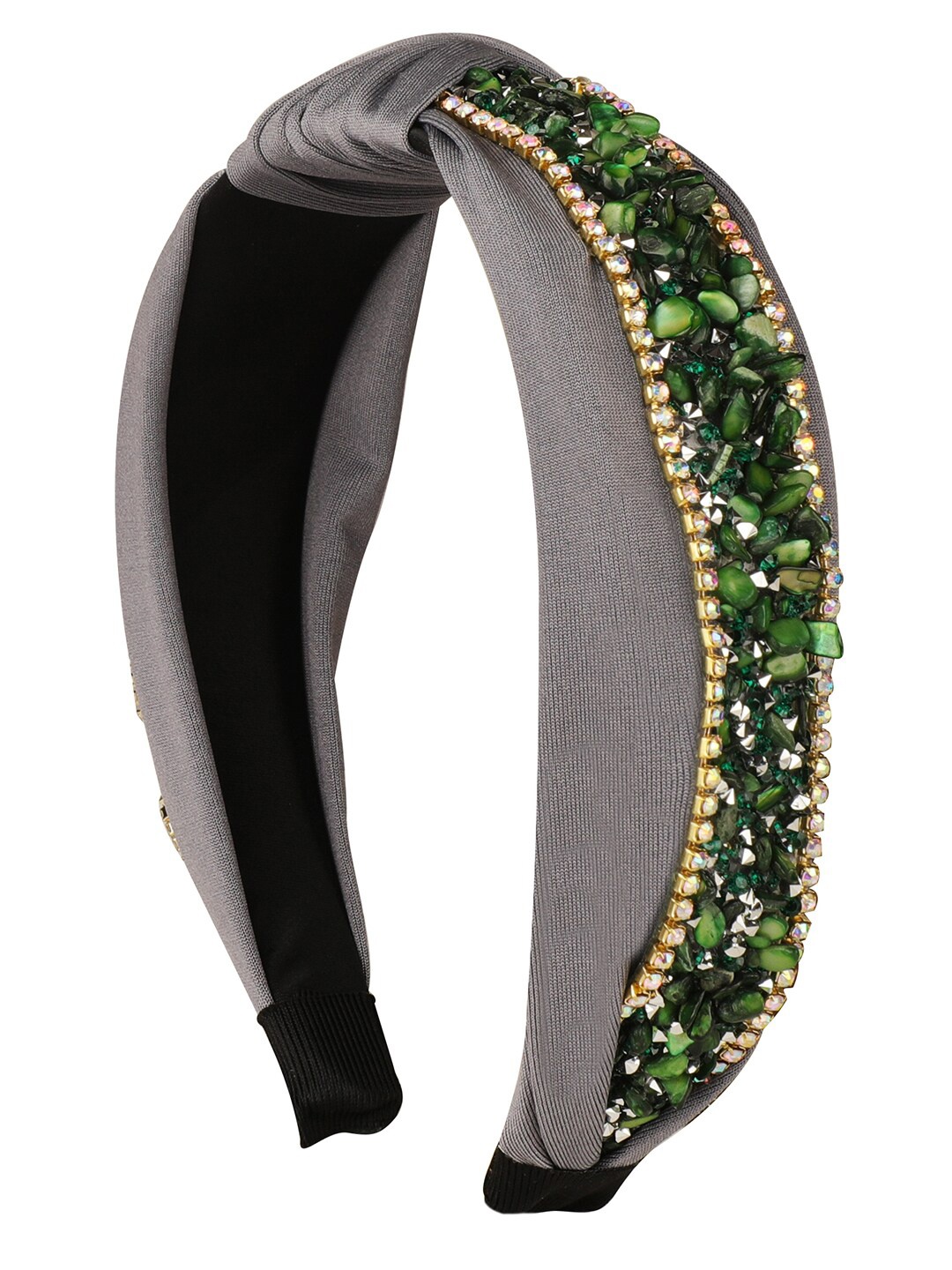 

Vembley Women Grey & Green Embellished Hairband
