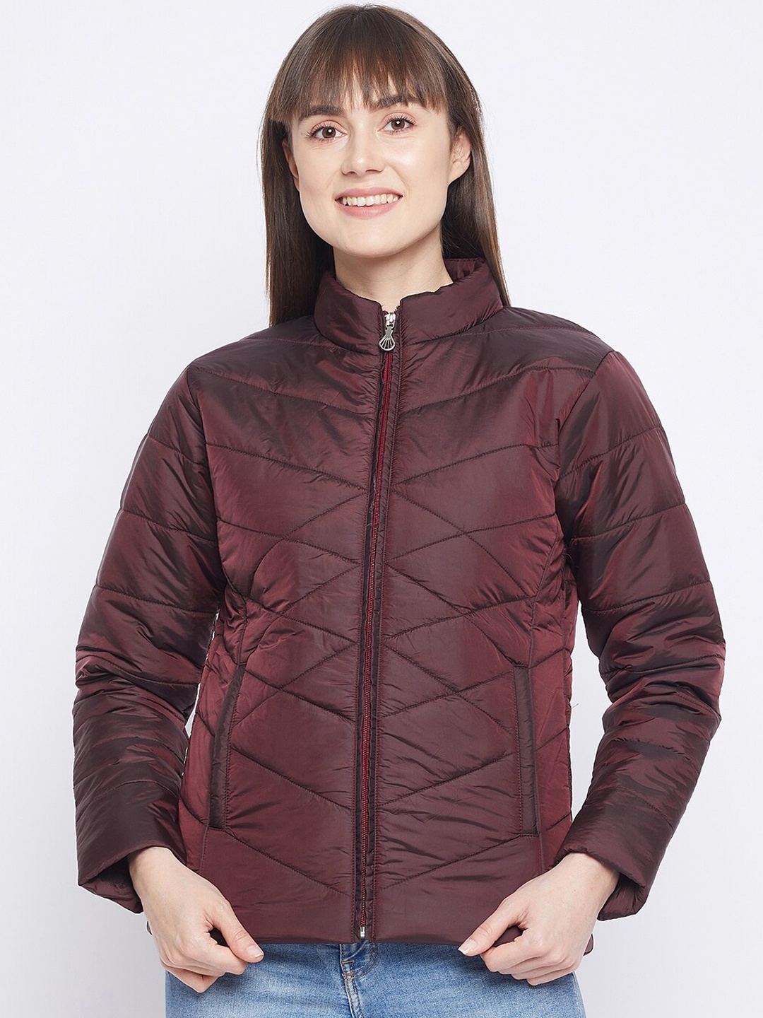 

Adobe Women Burgundy Lightweight Quilted Jacket