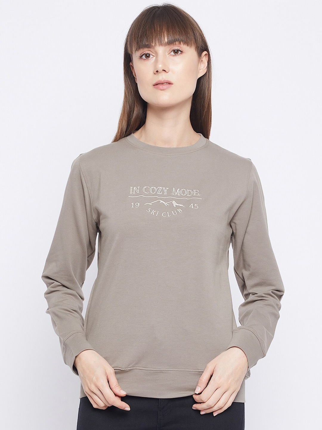 

Adobe Women Grey Printed Sweatshirt