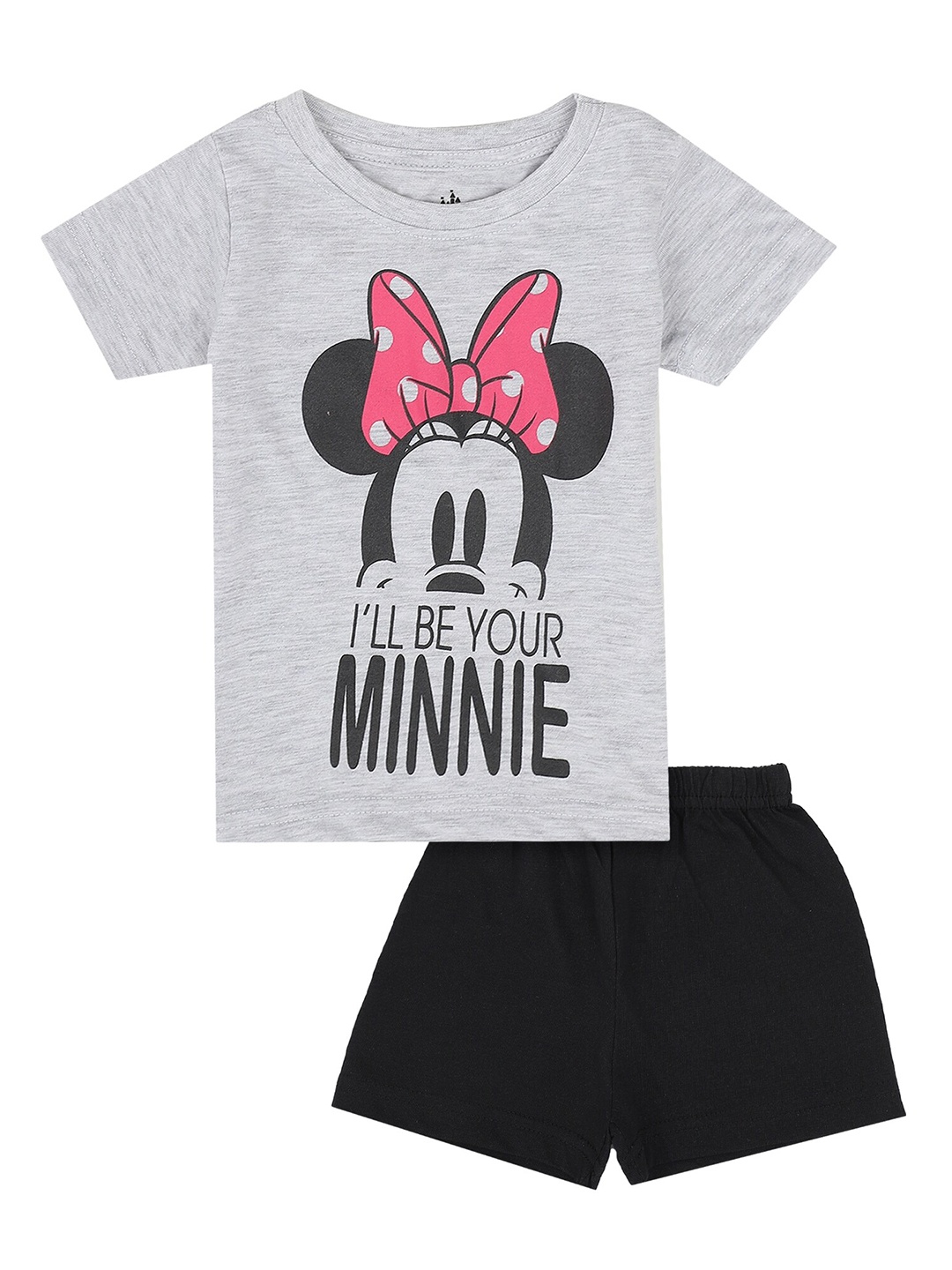 

Bodycare Kids Girls Grey & Black Printed T-shirt with Capris