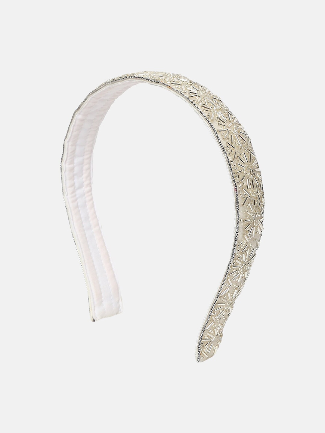 

DEEBACO Women Silver-Toned Embellished Lace Hairband