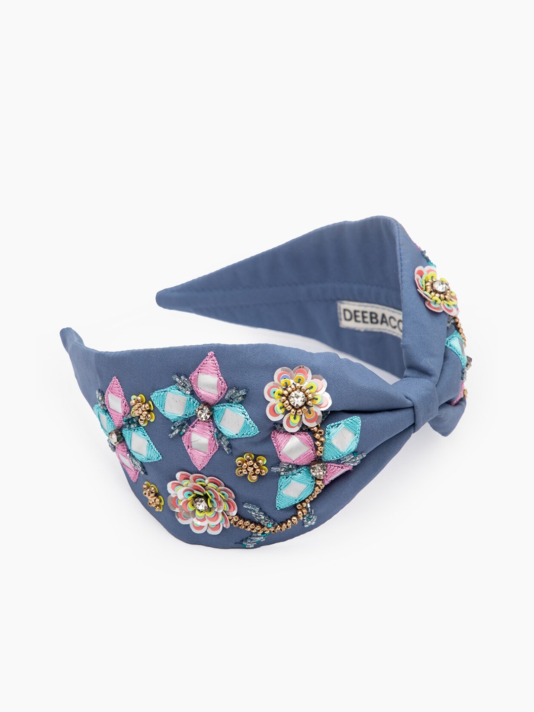 

DEEBACO Women Blue & Pink Embellished Hairband