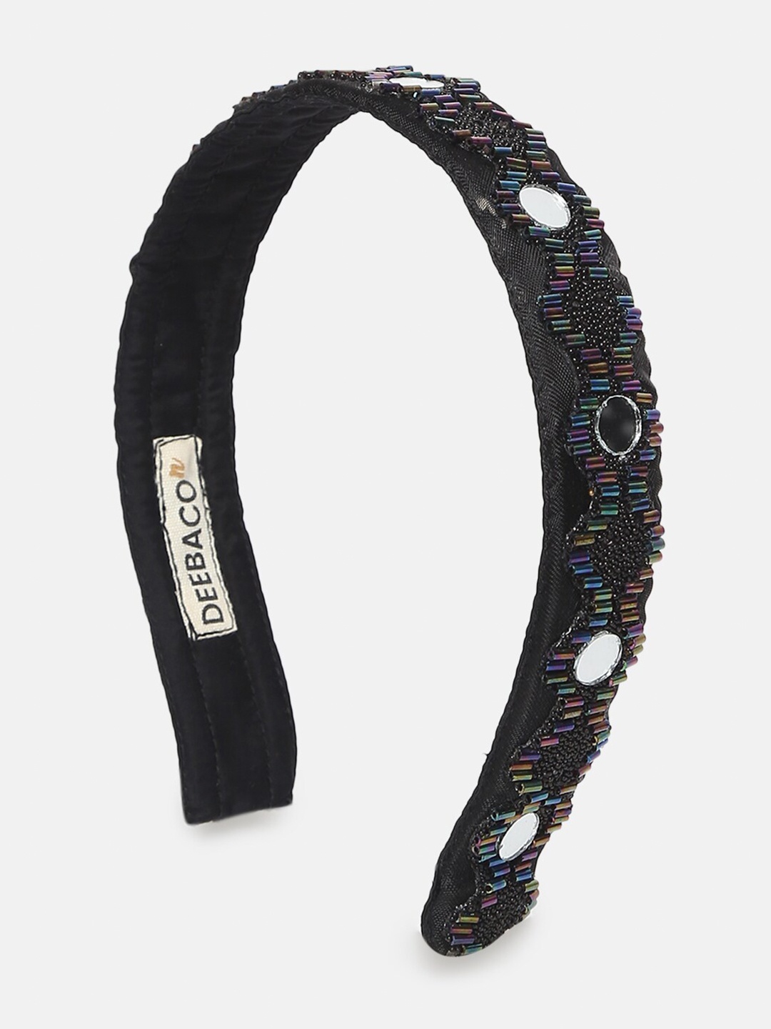 

DEEBACO Women Black & Multicoloured Beaded Hairband
