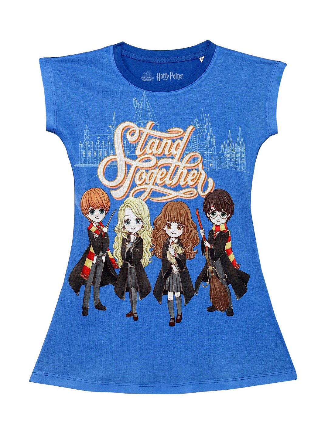 

Harry Potter by Wear Your Mind Girls Blue Harry Potter Printed A-Line Dress