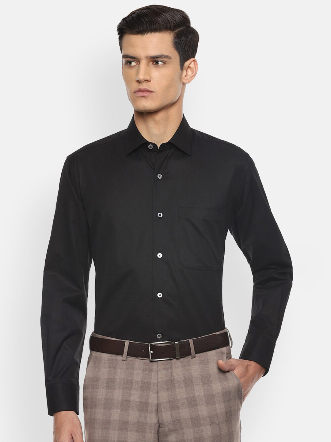 

Luxure by Louis Philippe Men Black Formal Shirt
