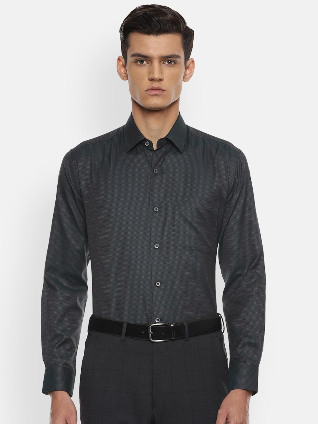 

Luxure by Louis Philippe Men Black Printed Formal Shirt