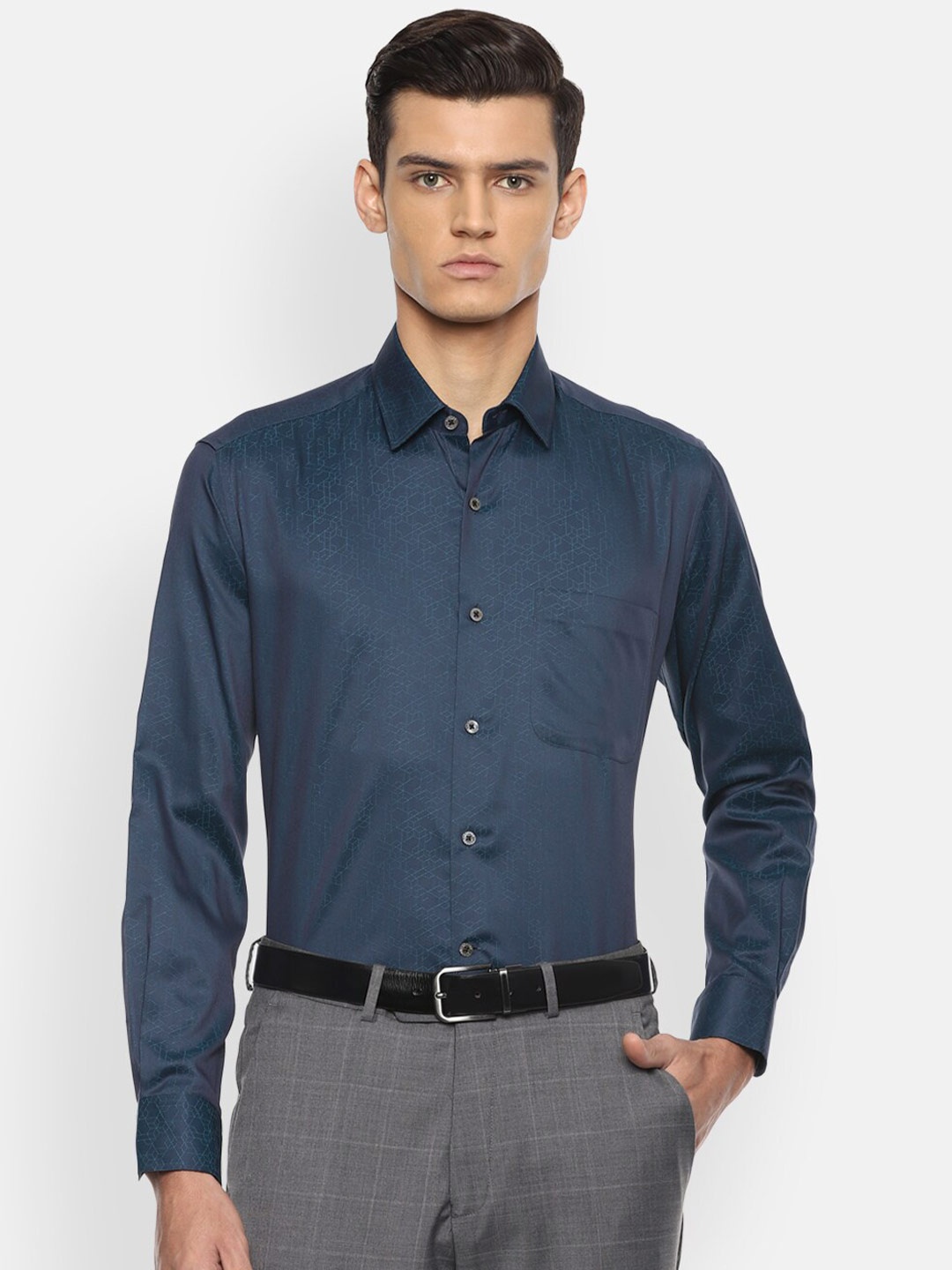 

Luxure by Louis Philippe Men Blue Formal Shirt