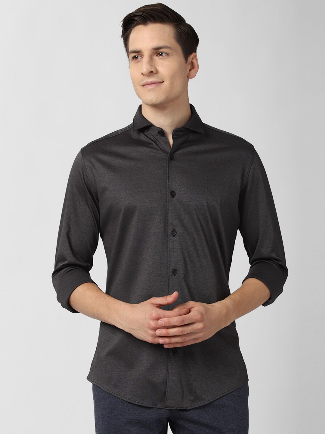 

Peter England Men Grey Slim Fit Casual Shirt