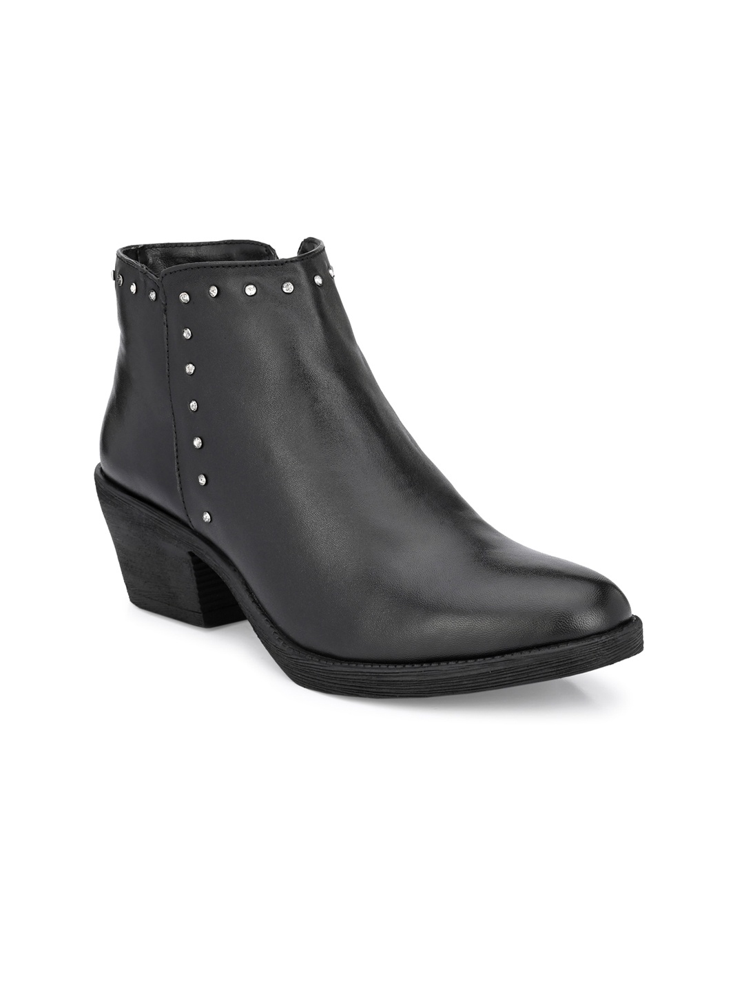 

CARLO ROMANO Women Black Genuine Leather Flat Boots