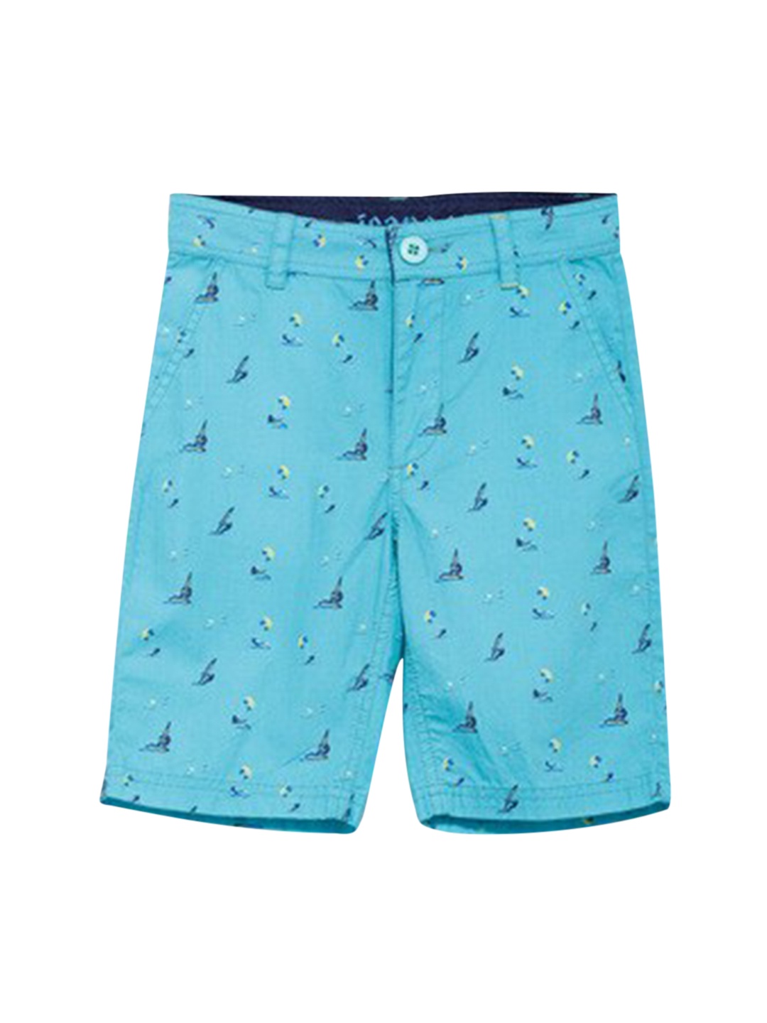 

UNDER FOURTEEN ONLY Boys Teal Conversational Printed Shorts